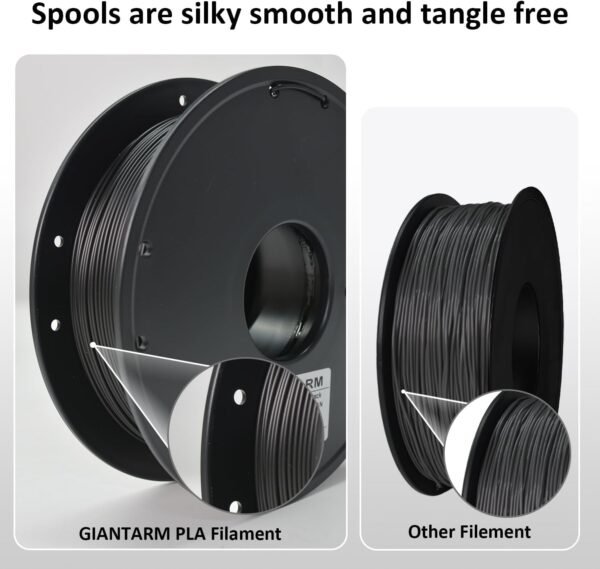 GIANTARM 3D Printer Filament, Black PLA Filament 0.5kg, 1.75mm Dimension Accuracy +/- 0.03mm, 3D Printing Filament - Image 3