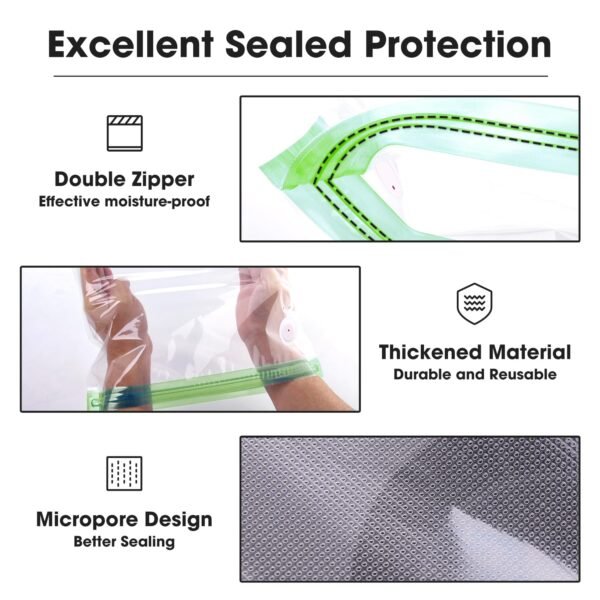 eSUN 3D Printing Filament Electronic Vacuum Storage Kit Pro 2, Spool Storage Sealing Bags Dust Proof Humidity Resistant for Keeping Filament Dry, 10 Vaccum Bags/Kit - Image 5