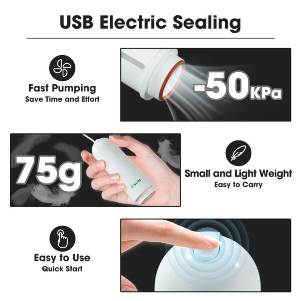 eSUN 3D Printing Filament Electronic Vacuum Storage Kit Pro 2, Spool Storage Sealing Bags Dust Proof Humidity Resistant for Keeping Filament Dry, 10 Vaccum Bags/Kit - Image 7