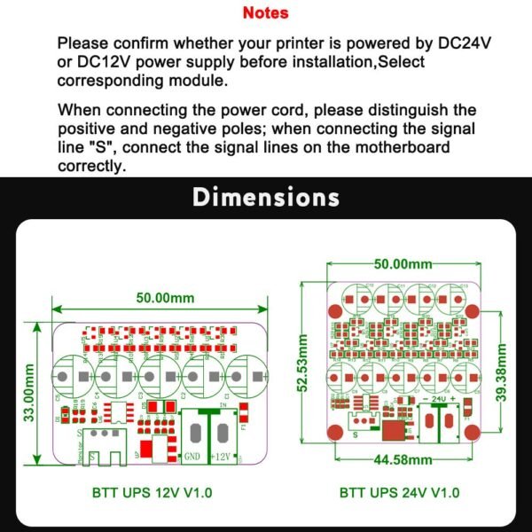 BIGTREETECH UPS 24V V1.0 Resume Printing While Power Off Module Sensor for SKR V1.4 Turbo/SKR Mini E3 V3.0/Octopus V1.1/Manta M4P/M5P/M8P, Ender-3 CR-10 3D Printer Parts - Image 5