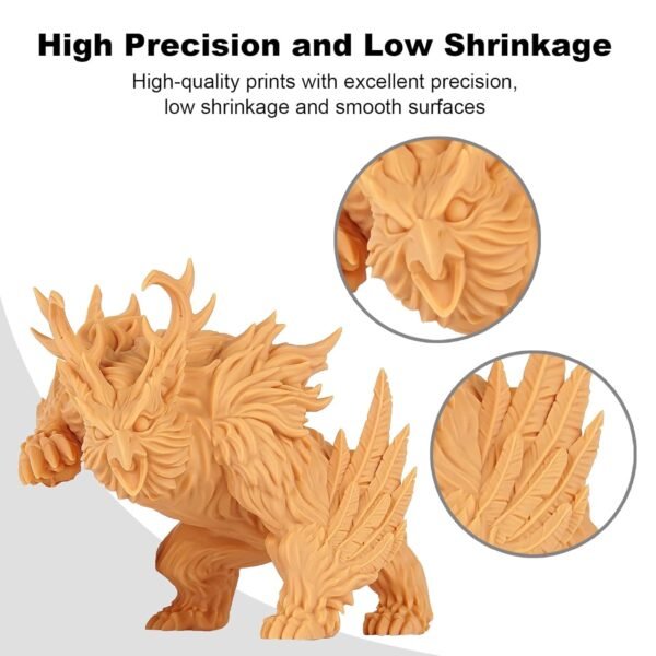Water Washable 3D Printer Resin W900, Easy to Wash & Non-Brittle, High Precision & Fast Curing 405nm Photopolymer Resin for LCD/DLP 3D Printers (White, 1000g) - Image 3
