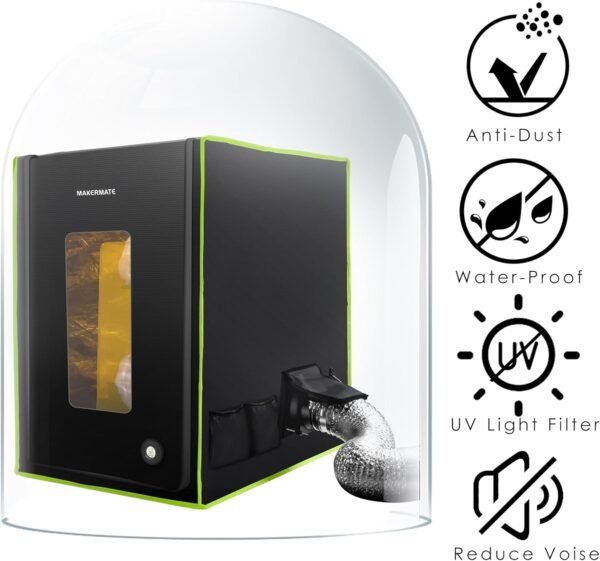 Enclosure for 3D Printer with Ventilation,LED Light,Thermo-Hygrometer Resin 3D Printer Enclosure Lock Smelly Vent Odors for Creality Ender Anycubic Elegoo Bamboo lab Prusa Sovol 3D Printer - Image 6