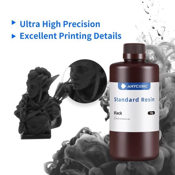 ANYCUBIC 3D Printer Resin, 405nm LCD UV-Curing 3D Resin, High Precision & Rapid Photopolymer Resin for LCD/DLP/SLA Resin 3D Printer (Black, 1kg) - Image 5