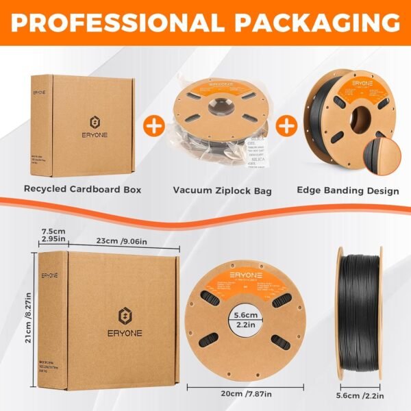 ERYONE Polypropylene Filament 1.75mm +/-0.03mm for 3D Printer, 3D Printing Filament PP 900g/Spool, Black - Image 6