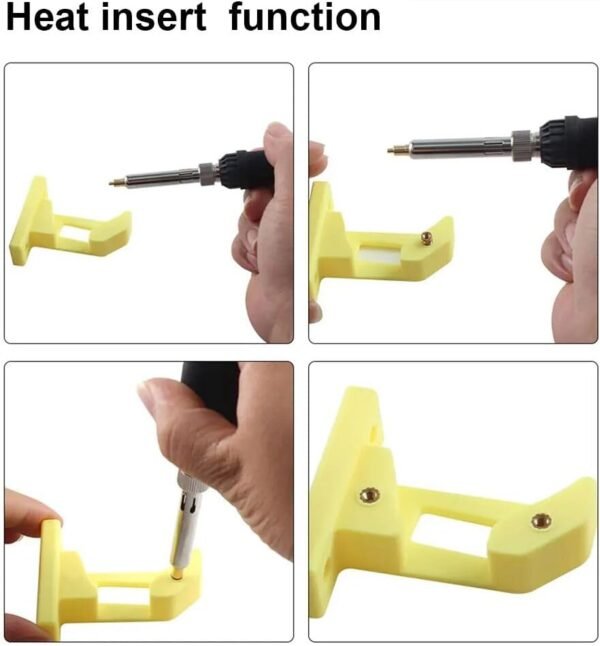 3D Printer Smoothing Tool Kit,3D Printing Modify Finishing Smoothing Solding Welding Iron Tool Cleaning Needle Soldering Iron with 8Pcs Brass Trimming - Image 4