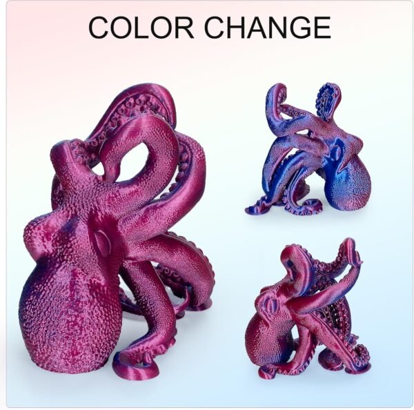 Dual Color Silk PLA 3D Printer Filament 1.75mm Silk PLA Color Changing 3D Printing Filament 1kg / 2.2lbs Purple & Blue - Image 4