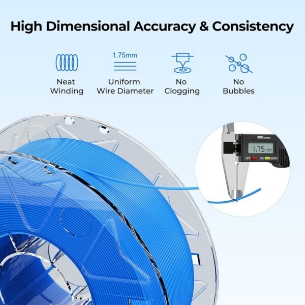 ﻿Creality PLA Filament 1.75mm for K2 Plus Combo, RFID 3D Printer Filament PLA for High Speed 30-600mm/s, 1kg(2.2lbs)/Spool Hyper PLA Filament Support CFS, Fits for Most 3D Printers (Skin) - Image 7