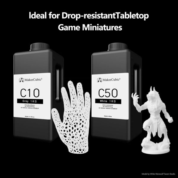 3D Printer Resin Wear Resistance, Wear-Resistant Tough Resin with Anti-Fracture and Impact-Resistant (Wear Resistance 1000g, White) - Image 3
