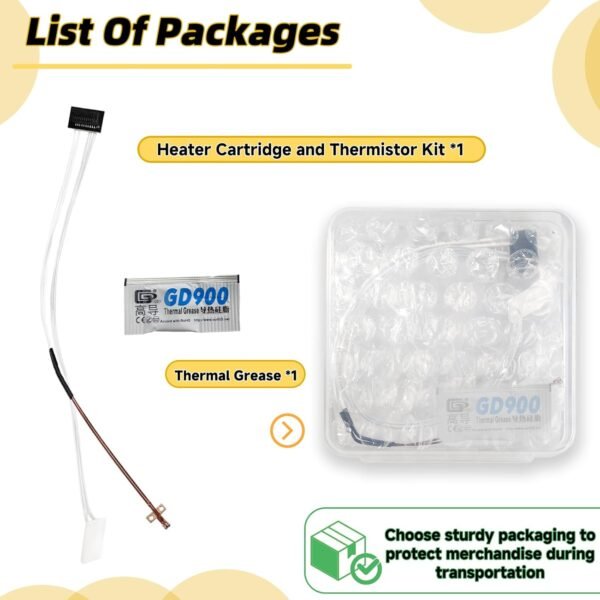 Ceramic Heater Assemblies and Thermistor Kit Compatible with Bambu Lab A1/A1 Mini, High Temperature Sensors, Ceramic Heater, Thermistor Module Replacement Assembly FDM 3D Printer Accessories - Image 5