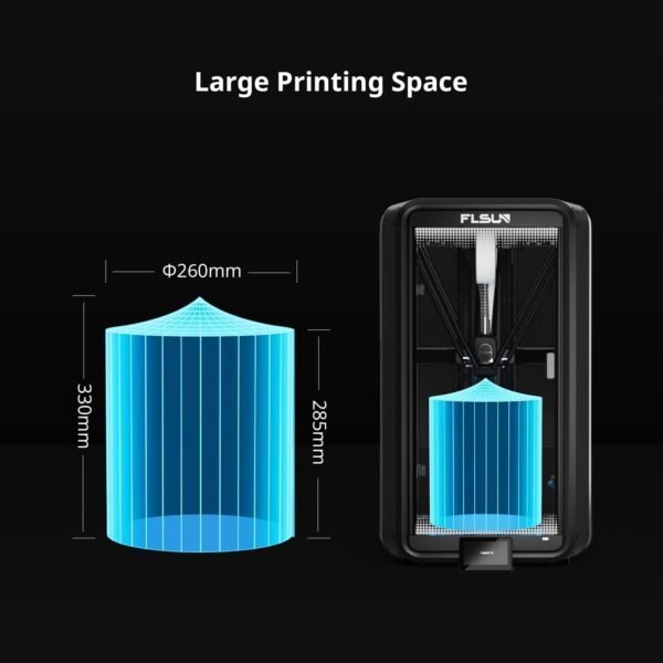 FLSUN T1 Pro FDM 3D Printer, 1000mm/s High-Speed Printing Delta 3D Printer, 60℃ Chamber Heat, Fully Auto Leveling and AI Camera, Support 300°C Print, Large Print Size 11.2"" x11.2 x13 - Image 9