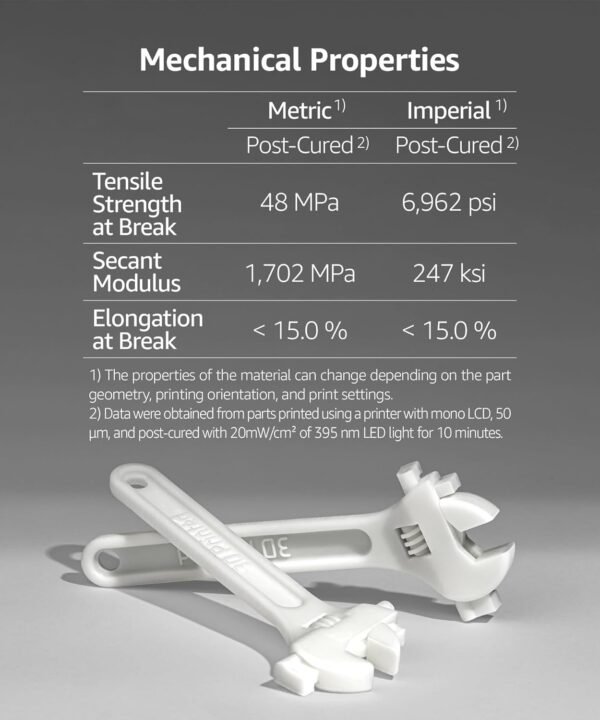 SuperPCS 3D Printer Resin, Toughest and Fastest, 50um 1.8GPa Print in 1.5 sec, Made in Korea by 3DMaterials (1000g, White) - Image 3