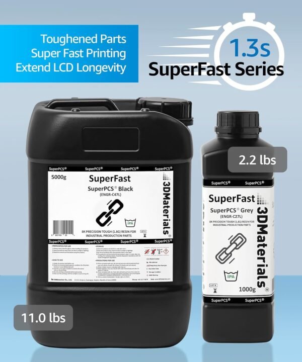 SuperPCS 3D Printer Resin, Toughest and Fastest, 50um 1.8GPa Print in 1.5 sec, Made in Korea by 3DMaterials (1000g, White) - Image 5