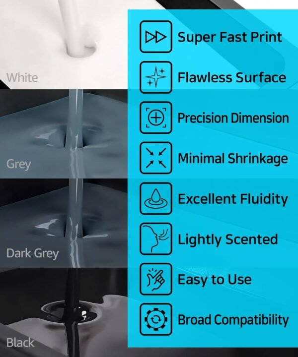 SuperPCS 3D Printer Resin, Toughest and Fastest, 50um 1.8GPa Print in 1.5 sec, Made in Korea by 3DMaterials (1000g, White) - Image 7