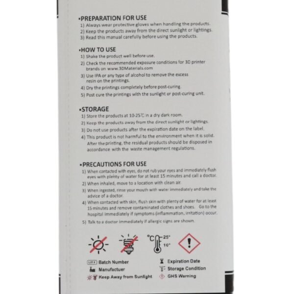 SuperPCS 3D Printer Resin, Toughest and Fastest, 50um 1.8GPa Print in 1.5 sec, Made in Korea by 3DMaterials (1000g, White) - Image 12