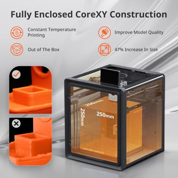 (Bundle Anycubic Kobra S1 Combo) Anycubic Multi-Color 3D Printer Max 600mm/s High Speed Printing High Precision, 9.8"x9.8"x9.8" - Image 9