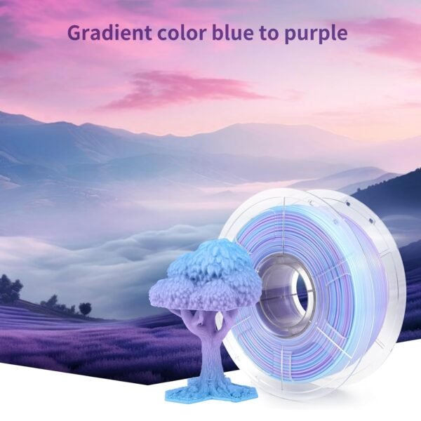 IEMAI PETG Filament 1.75mm, Translucent Dual Color Gradient Blue to Purple, High-Speed 3D Printer Filament Up to 600mm/s, 1kg Spool for Artistic Creations & Home Decor - Image 4