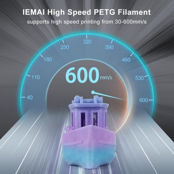 IEMAI PETG Filament 1.75mm, Translucent Dual Color Gradient Blue to Purple, High-Speed 3D Printer Filament Up to 600mm/s, 1kg Spool for Artistic Creations & Home Decor - Image 7