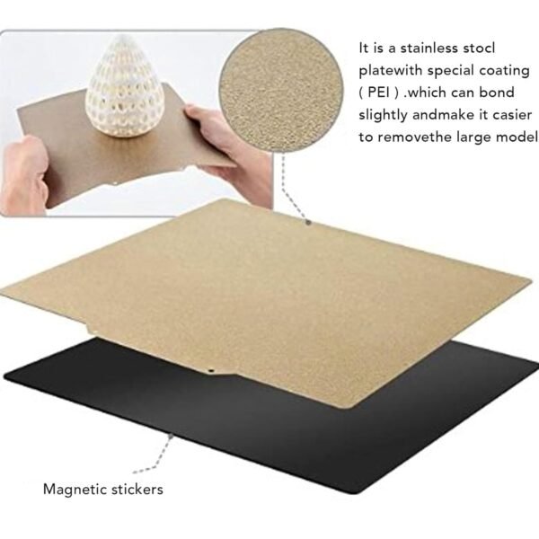 3D Printer Build Plate 330x330mm Double Sided Flexible PEI Spring Steel Sheet with Magnetic Base for Neptune 3 Plus 3D Printer Parts Accessories - Image 3