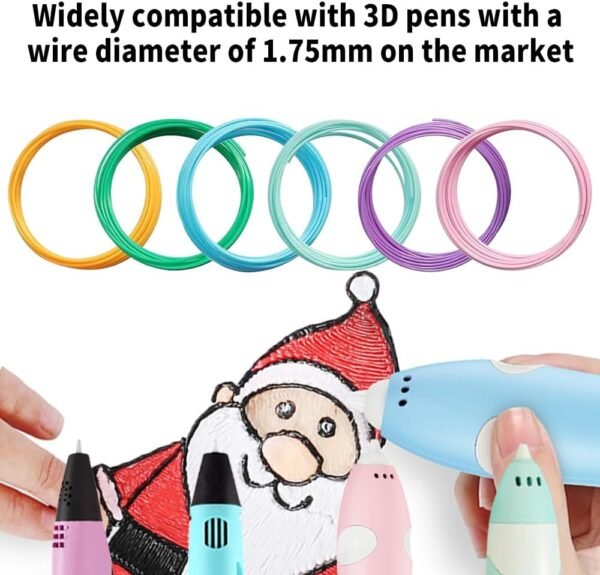 30 Colors 3D Pen Filament PLA Refills Compatible with Most 3D Printing Pens 1.75mm, Each Color 10 Feet,Total 300 Feet 3D Printing Pen Filament - Image 4