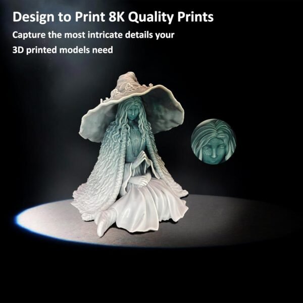Rigid 8K Resin for UV-Curing 405nm 3D Printer Resin for LCD DLP Standard Photopolymer High Precision Low Shrinkage High Speed Curing High Elongation Light Gray 1KG - Image 3