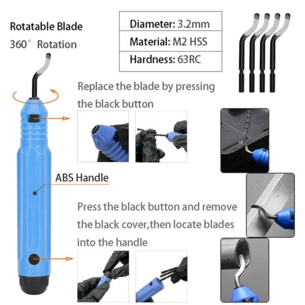 3D Print Accessories for Cleaning, Finishing and Printing 3D Prints DIY Problems，Includes Debur Tool, Cleaning and Removal Tool 3D Printer Tool Set - Image 3