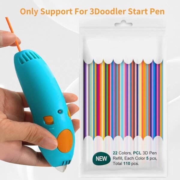 22 Colors PCL 3D Pen Filament Refills for 3Doodler Start+ | Low-Temperature Compatible | 15cm Strands | 110 Total Strands (5 of Each Color) – Ideal for 3Doodler Start 3D Pen - Image 4