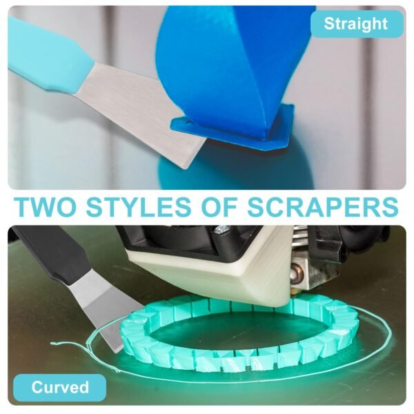 2pcs 3D Printer Scraper, Stainless Steel Metal 3D Printer Spatulas Paint Remover Safety Model Disassemble Tools Professional 3D Printing Accessories Without Damage Build Surface - Image 6