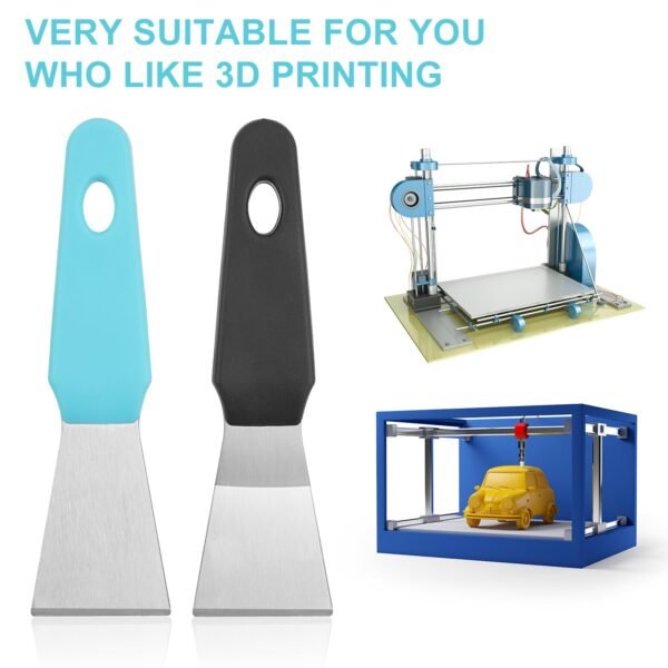 2pcs 3D Printer Scraper, Stainless Steel Metal 3D Printer Spatulas Paint Remover Safety Model Disassemble Tools Professional 3D Printing Accessories Without Damage Build Surface - Image 7