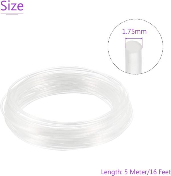 DMiotech 1 Pack 32.8Ft 3D Pen Filament Refills 1.75mm PLA 3D Printing Filament Refills Transparent, for 3D Printers 3D Pen - Image 4