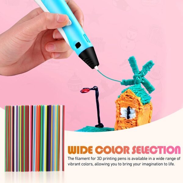 22 Colors 3D Printing Pen Filament Refills, Low Temperature Pcl Material, 2.5mm Diameter, Easy to Load and Use, Fade-Resistant, Safe for Kids, 110 Strands, 5.9 Inches Each Pen - Image 4