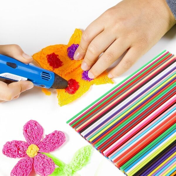 22 Colors 3D Printing Pen Filament Refills, Low Temperature Pcl Material, 2.5mm Diameter, Easy to Load and Use, Fade-Resistant, Safe for Kids, 110 Strands, 5.9 Inches Each Pen - Image 8