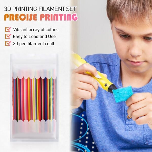 22 Colors 3D Printing Pen Filament Refills, Low Temperature Pcl Material, 2.5mm Diameter, Easy to Load and Use, Fade-Resistant, Safe for Kids, 110 Strands, 5.9 Inches Each Pen - Image 9