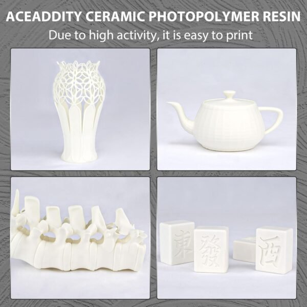 Ceramic 3D Printer Resin, High Resolution 405nm UV-Curing Photopolymer Printing Resin, Compatible with Most LCD/DLP/SLA 3D Printer, 1KG - Image 4