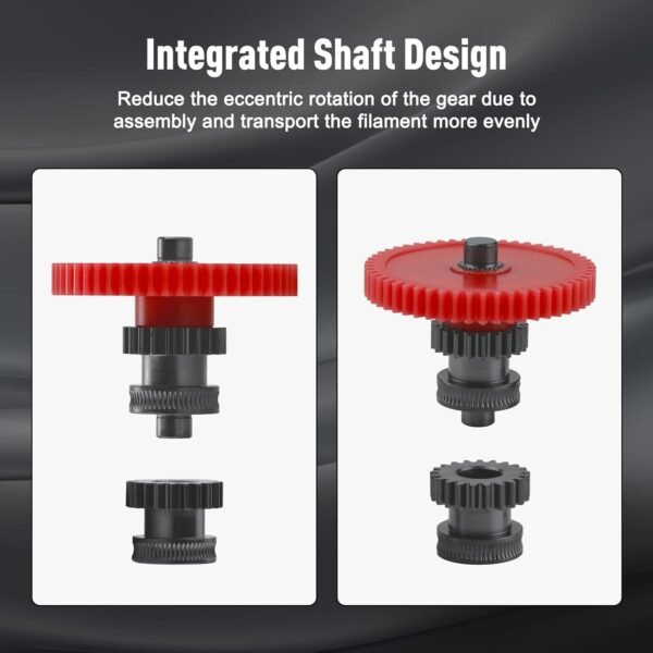 Neptune 4 Upgrade Integrated Dual Gear - Nano-Coating Gear Kit Replacement: Hardened Steel Helical Gear One Piece Shaft 3D Printer Accessory for Original Direct Drive Extruder Hot End - Image 7