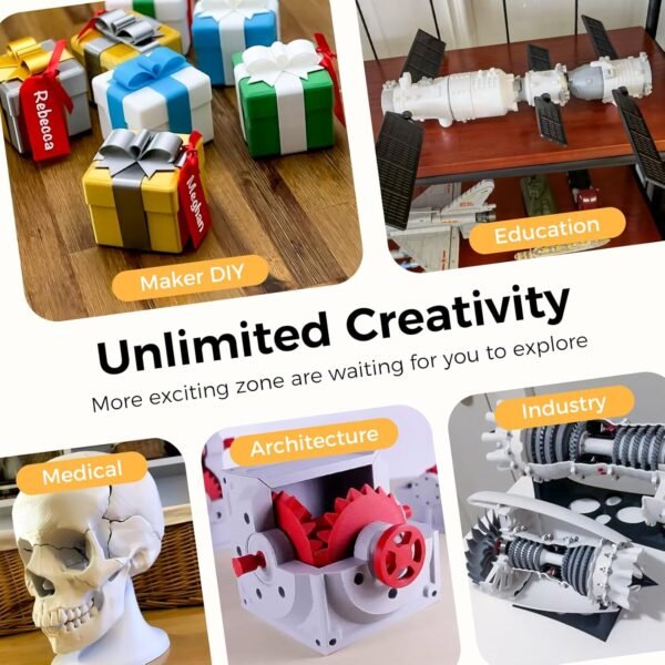 Creality PETG Filament 1.75mm, Hyper PETG Filament High Speed 30-600mm/s High Toughness Chemical Resistance 3D Printer Filament, 1KG Cardboard Spool(2.2lbs) Fit Most 3D Printers (Clear) - Image 7