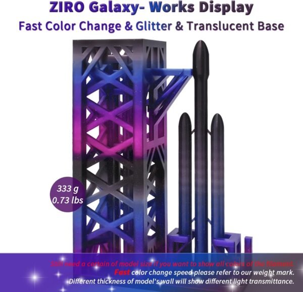 ZIRO Fast Color Changing Twinkling PLA, 1.75mm Filament, Sparkle Glitter with Colorful Transluent PLA, 3D Printing Material,1kg Spool, Dimensional Accuracy +/-0.03mm, Galaxy - Image 7