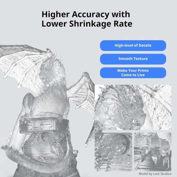 ANYCUBIC ABS-Like Resin 3.0, Upgraded 14K 3D Printer Resin with Enhanced Strength and Toughness, High Precision, Low Odor, Wide Compatibility for All LCD Resin 3D Printers (Clear, 1kg) - Image 5