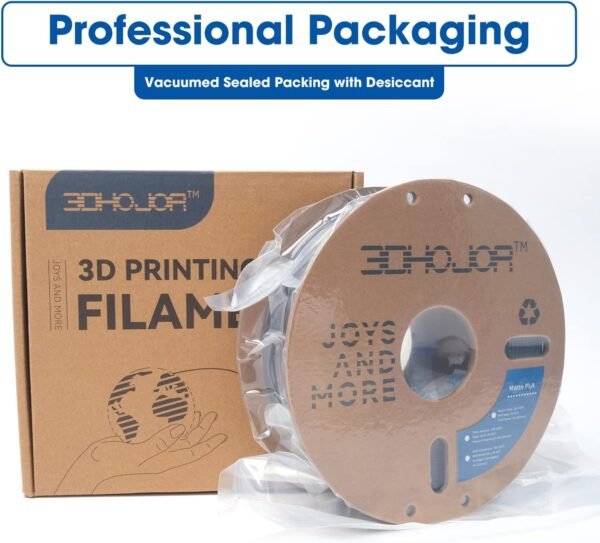 Matte PLA Filament 1.75mm, Upgrade Matte 3D Printer PLA Filament, 1KG Cardboard Spool 3D Printing Filament for 3D Printers(Matte Black) - Image 4