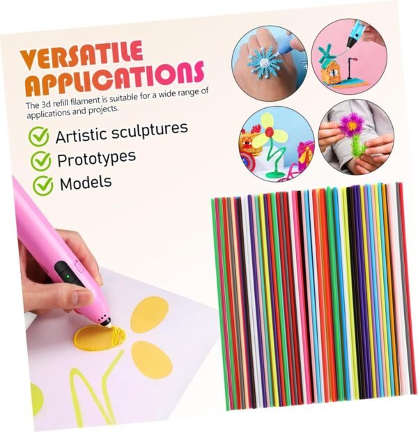 Homoyoyo 22 Colors 3D Doodler Pen Refills, 110 Pcs Pcl Filament 3D Printing Pen, 3D Pen Filament Refills, 3D Oodler Refill Packs, 3-D Painting Pen for 3D Pen Low Printing Temperature 2.5mm - Image 3