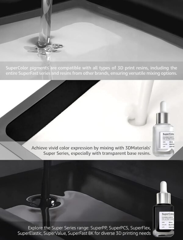 Supercolor 10x Concentrated Pigments for Deep Black and Solid White Colors, Made in Korea by 3DMaterials - Image 4