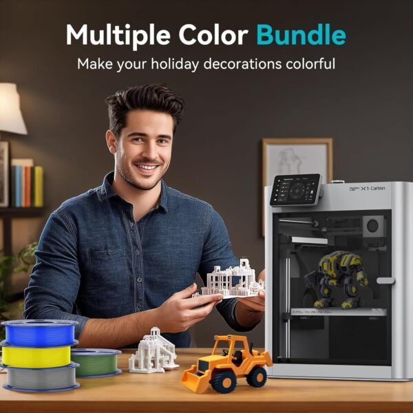 SUNLU High Speed PLA Filament Mini Pack, 30mm/s - 600mm/s Print Range, High Flow Speedy 3D Printer PLA Filament Bundle, 250g/Spool, Black+White+Green+Blue+Red+Orange+Yellow+Pink - Image 8