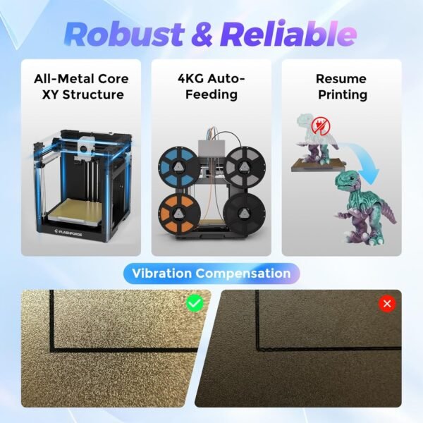 Flashforge AD5X Multicolor 3D Printer, 600mm/s High-Speed 3D Printer with 300˚C Nozzle, Auto Leveling and PEI Flexible Plate, 220x 220 x220mm - Image 6