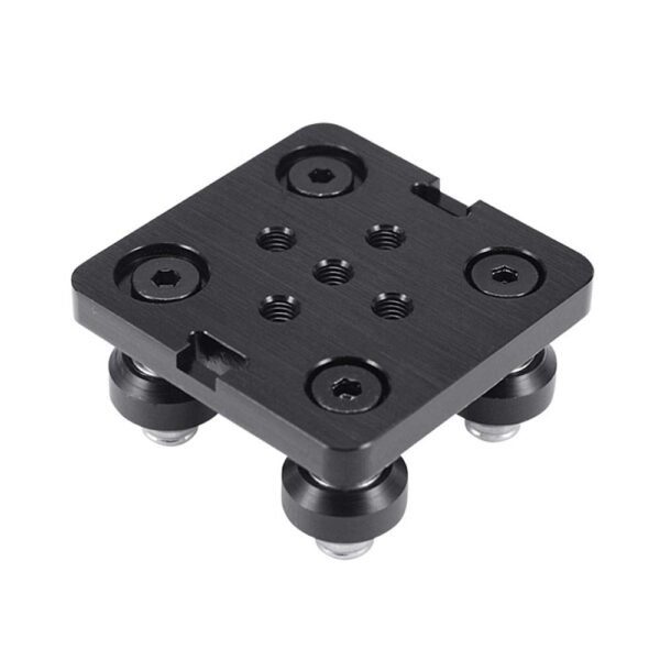 Zeberoxyz Small V-Wheel with Plate for 2020V-Slot Aluminum Profile 3D Printer Accessories Parts Set for CNC Kossel Black Wheel (Small Pulleys Wheels) - Image 3