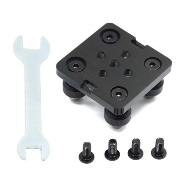 Zeberoxyz Small V-Wheel with Plate for 2020V-Slot Aluminum Profile 3D Printer Accessories Parts Set for CNC Kossel Black Wheel (Small Pulleys Wheels) - Image 6