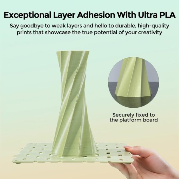 Ultra PLA Filament 1.75mm PLA 3D Printer Filament High Speed 30-600mm/s Dimensional Accuracy +/- 0.02mm, 1kg Spool (2.2lbs), Fit Most FDM 3D Printer (Gray) - Image 6