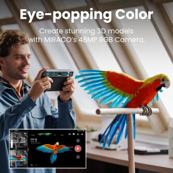 Revopoint MIRACO 3D Scanner for 3D Printing Handheld, Wireless All-in-one 3D Printer Scanner, Up to 0.02 mm Precision, Full Color Scan for Small to Large Objects, 16GB RAM - Image 9