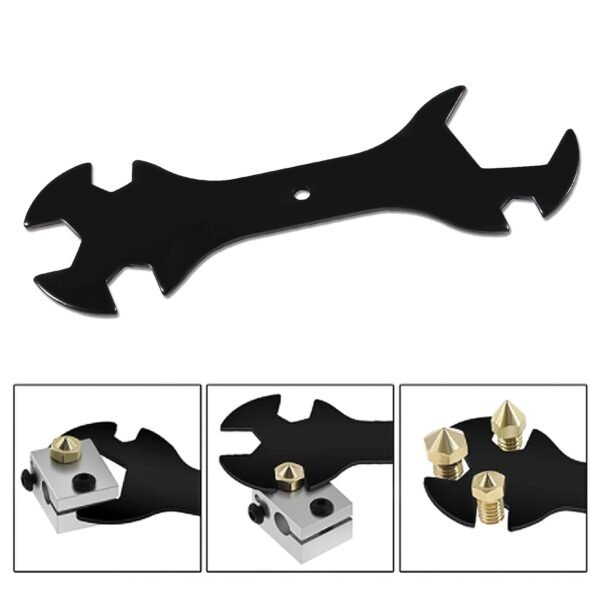 6mm 7mm L-Shaped Hexagonal Wrench Tool & 5 in 1 Multi-Function Wrench for Fixed Mk8 Ender 3 Brass Nozzle Included Copper Wire Toothbrush 3D Printer Accessories (5 Tools) - Image 6
