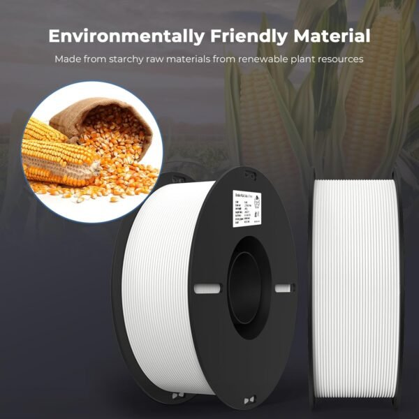 Creality PLA Filament 1.75mm Bundle 2KG, 3D Printer Filament Dimensional Accuracy +/- 0.02mm, No-Tangling Strong Bonding 3D Printing Filament, Fits for Most FDM 3D Printers(White) - Image 6