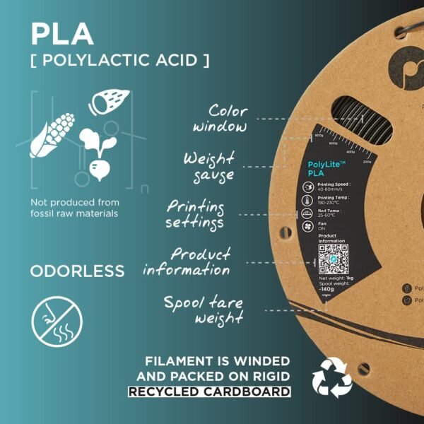 Polymaker PLA Filament, Brown 3D Printing PLA Filament 1.75mm 1kg - PolyLite 3D Printer PLA Filament, Dimensional Accuracy +/- 0.03mm, Compatible with Most 3D Printer, Brown - Image 7