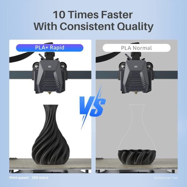 ELEGOO Rapid PLA Plus Filament 1.75mm Bundle 4KG, PLA+ 3D Printer Filament for Fast Printing, Dimensional Accuracy +/- 0.02 mm, 4 Pack 1kg Cardboard Spool(2.2lbs) Black/White/Blue/Red - Image 3